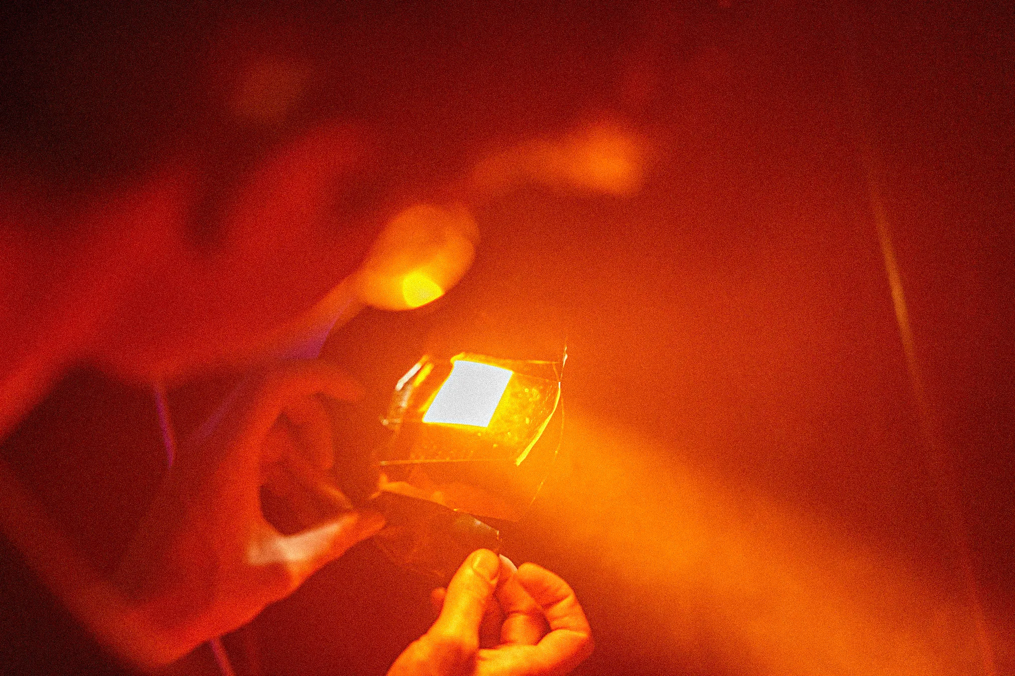 Person working on making lights