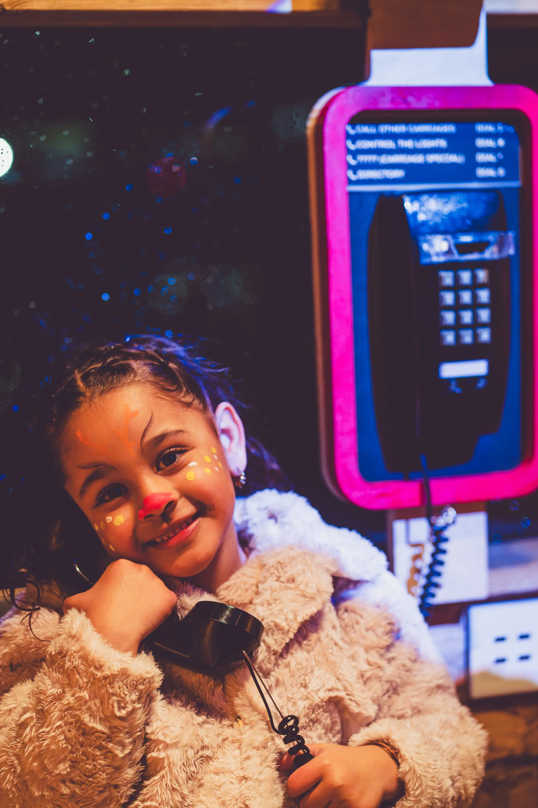 Twilight Tales participant dialing in while interactive audio cues play through the handset